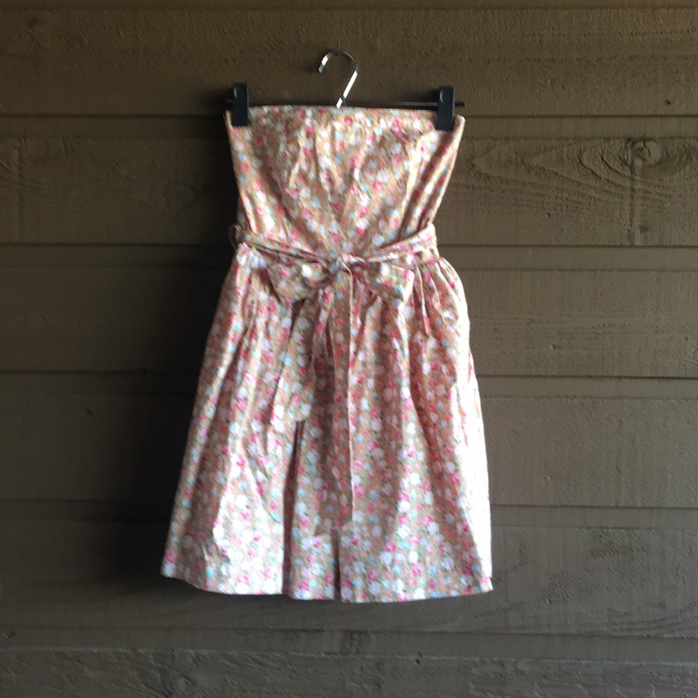 Strapless mini dress